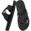 KuaiLu Womens Dressy Bow Sandals Arch Support Yoga Foam Walking Beach Slide(Black)