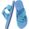 KuaiLu Womens Dressy Bow Sandals Arch Support Yoga Foam Walking Beach Slide(Blue)