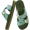 KuaiLu Womens Dressy Bow Sandals Arch Support Yoga Foam Walking Beach Slide(Green)
