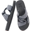 KuaiLu Womens Dressy Bow Sandals Arch Support Yoga Foam Walking Beach Slide(Grey)