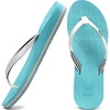 KuaiLu Womens Fashion Flip Flops Ladies Summer Beach Yoga Mat Thong Sandals(Blue Silver)