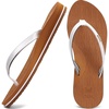KuaiLu Womens Fashion Flip Flops Ladies Summer Beach Yoga Mat Thong Sandals(Khakiwhite)