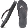 KuaiLu Womens Fashion Flip Flops Ladies Summer Beach Yoga Mat Thong Sandals(Shiny Grey)
