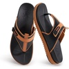 KuaiLu Womens Orthopedic Flip Flops Comfort Cushion Arch Support Sandals(Black Khaki)