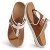 KuaiLu Womens Orthopedic Flip Flops Comfort Cushion Arch Support Sandals(White Khaki)
