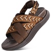 KuaiLu Womens Orthopedic Walking Sandals with Memory Foam Arch Support(Brown)