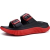 KuaiLu Womens Recovery Sandals Comfortable Arch Support Adjustable Slides(Black/Red)