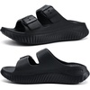 KuaiLu Womens Recovery Sandals Comfortable Plantar Fasciitis Arch Support Ladies Orthopedic Sport Slides Open Toe Slip On Thick Athletic Cushion Slippers Summer Pool Beach Sandles Black Size 8