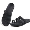 KuaiLu Womens Slides Sandals With Arch Support Comfort Plantar Fasciitis(Black)