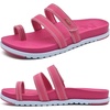 KuaiLu Womens Slides Sandals With Arch Support Comfort Plantar Fasciitis(Fuchsia)
