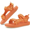 KuaiLu Womens Walking Sandals Comfortable Arch Support Summer Hiking Shoes(Bright Orange)