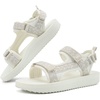 KuaiLu Womens Walking Sandals Comfortable Arch Support Summer Hiking Shoes(Cotton White)