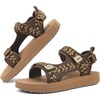 KuaiLu Womens Walking Sandals Comfortable Arch Support Summer Hiking Shoes(Tree Brown)