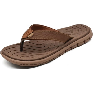 KuaiLu Casual Flip Flops for Women Lightweight Cushion Summer Beach Sandals(Khaki)