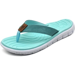 KuaiLu Casual Flip Flops for Women Lightweight Cushion Summer Beach Sandals(Lake Blue)