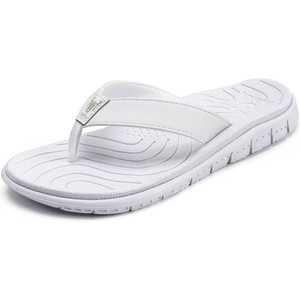 KuaiLu Casual Flip Flops for Women Lightweight Cushion Summer Beach Sandals(White)