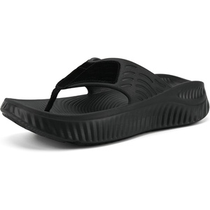 KuaiLu Flip Flops for Women with Arch Support Summer Beach Thong Sandals(Black（go One Size Up）)