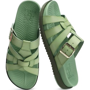 KuaiLu Gladiator Sandals for Women with Comfortable Arch Support(Olive Green (Go One Size Up))