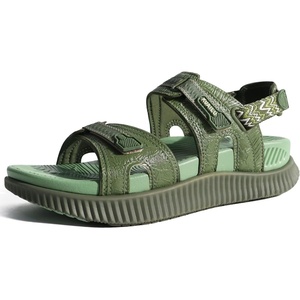 KuaiLu Womens Arch Support Walking Sandals Vacation Adjustable Strap Slides(Green)