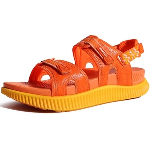 KuaiLu Womens Arch Support Walking Sandals Vacation Adjustable Strap Slides(Orange)