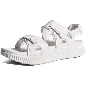 KuaiLu Womens Arch Support Walking Sandals Vacation Adjustable Strap Slides(White)