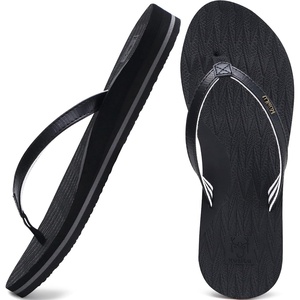 KuaiLu Womens Fashion Flip Flops Ladies Summer Beach Yoga Mat Thong Sandals(Deep Black)