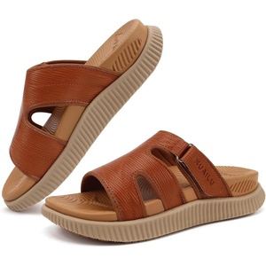 KuaiLu Womens Fashion Orthopedic Walking Thick Sandals Comfort Arch Support(Khaki Beige)