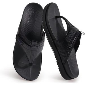 KuaiLu Womens Orthopedic Flip Flops Comfort Cushion Arch Support Sandals(Black)