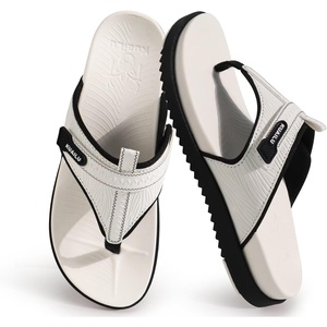 KuaiLu Womens Orthopedic Flip Flops Comfort Cushion Arch Support Sandals(White Black)