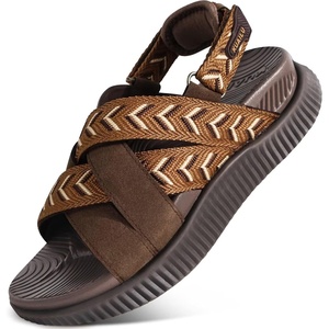 KuaiLu Womens Orthopedic Walking Sandals with Memory Foam Arch Support(Brown)