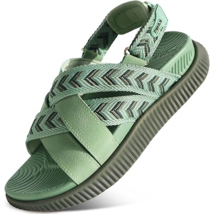 KuaiLu Womens Orthopedic Walking Sandals with Memory Foam Arch Support(Green)