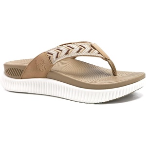 KuaiLu Womens Orthotic Flip Flops with Arch Support Cushion Recovery Sandal(Beige)