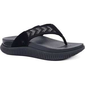KuaiLu Womens Orthotic Flip Flops with Arch Support Cushion Recovery Sandal(Black)