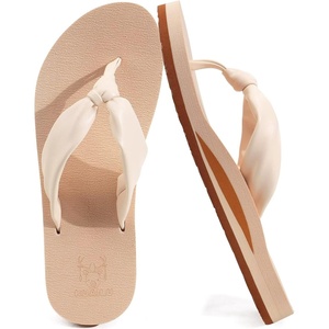 KuaiLu Womens Orthotic Flip Flops with Arch Support Yoga Mat Cushion Sandal(Beige)