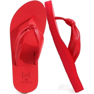 KuaiLu Womens Orthotic Flip Flops with Arch Support Yoga Mat Cushion Sandal(Red)
