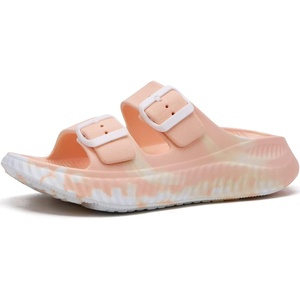 KuaiLu Womens Recovery Sandals Comfortable Arch Support Adjustable Slides(Camo Peach)