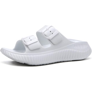 KuaiLu Womens Recovery Sandals Comfortable Arch Support Adjustable Slides(White)
