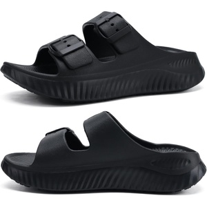 KuaiLu Womens Recovery Sandals Comfortable Plantar Fasciitis Arch Support Ladies Orthopedic Sport Slides Open Toe Slip On Thick Athletic Cushion Slippers Summer Pool Beach Sandles Black Size 8
