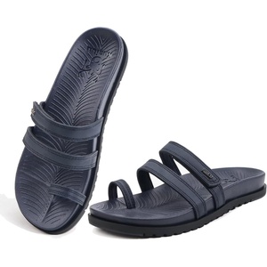 KuaiLu Womens Slides Sandals With Arch Support Comfort Plantar Fasciitis(Darkblue)
