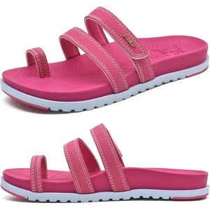 KuaiLu Womens Slides Sandals With Arch Support Comfort Plantar Fasciitis(Fuchsia)