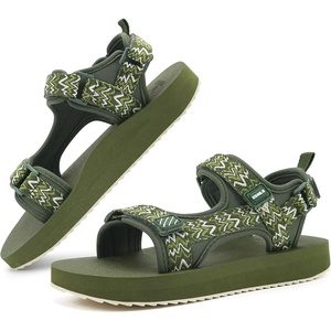 KuaiLu Womens Walking Sandals Comfortable Arch Support Summer Hiking Shoes(Army Green)