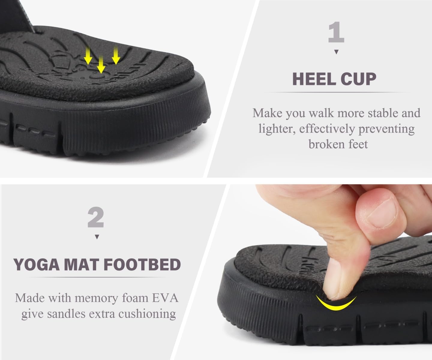 image:imageKuaiLu Comfortable Leather Flip Flops for Women Summer Pool Beach VacationAll Black