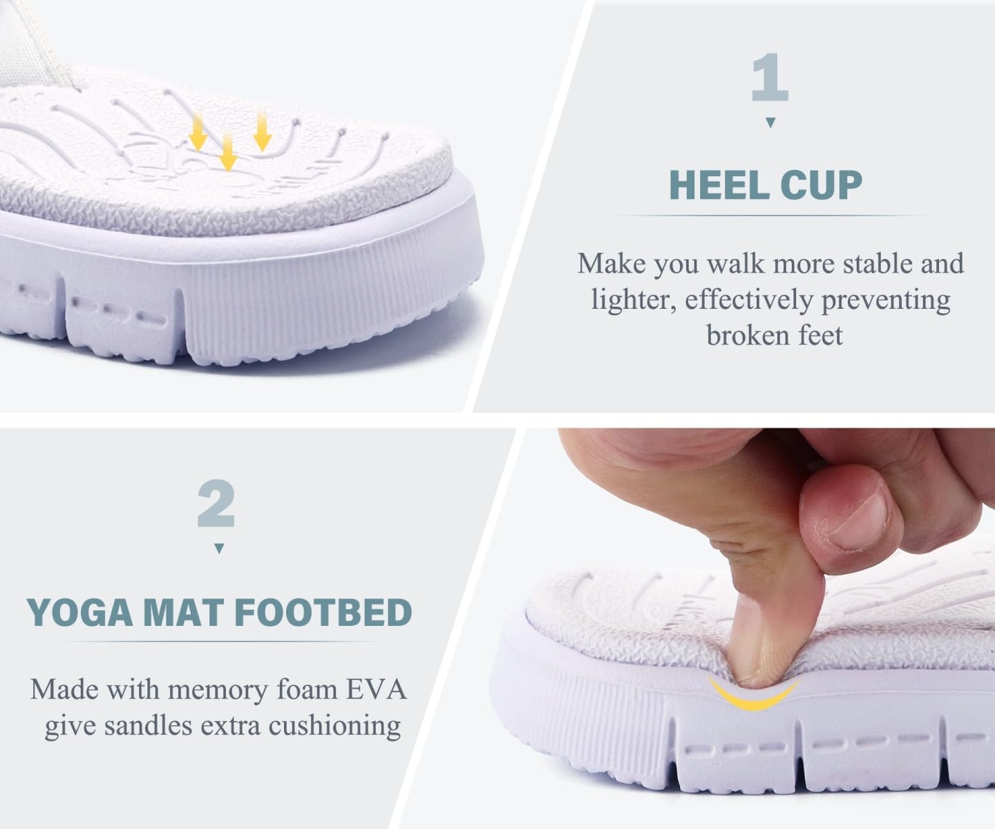 image:imageKuaiLu Comfortable Leather Flip Flops for Women Summer Pool Beach VacationAll White