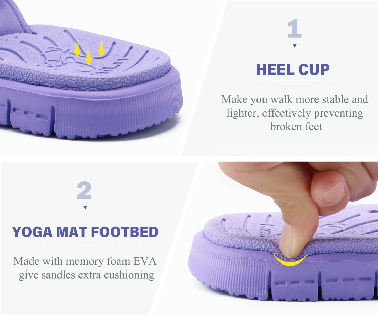 image:imageKuaiLu Comfortable Leather Flip Flops for Women Summer Pool Beach VacationPurple