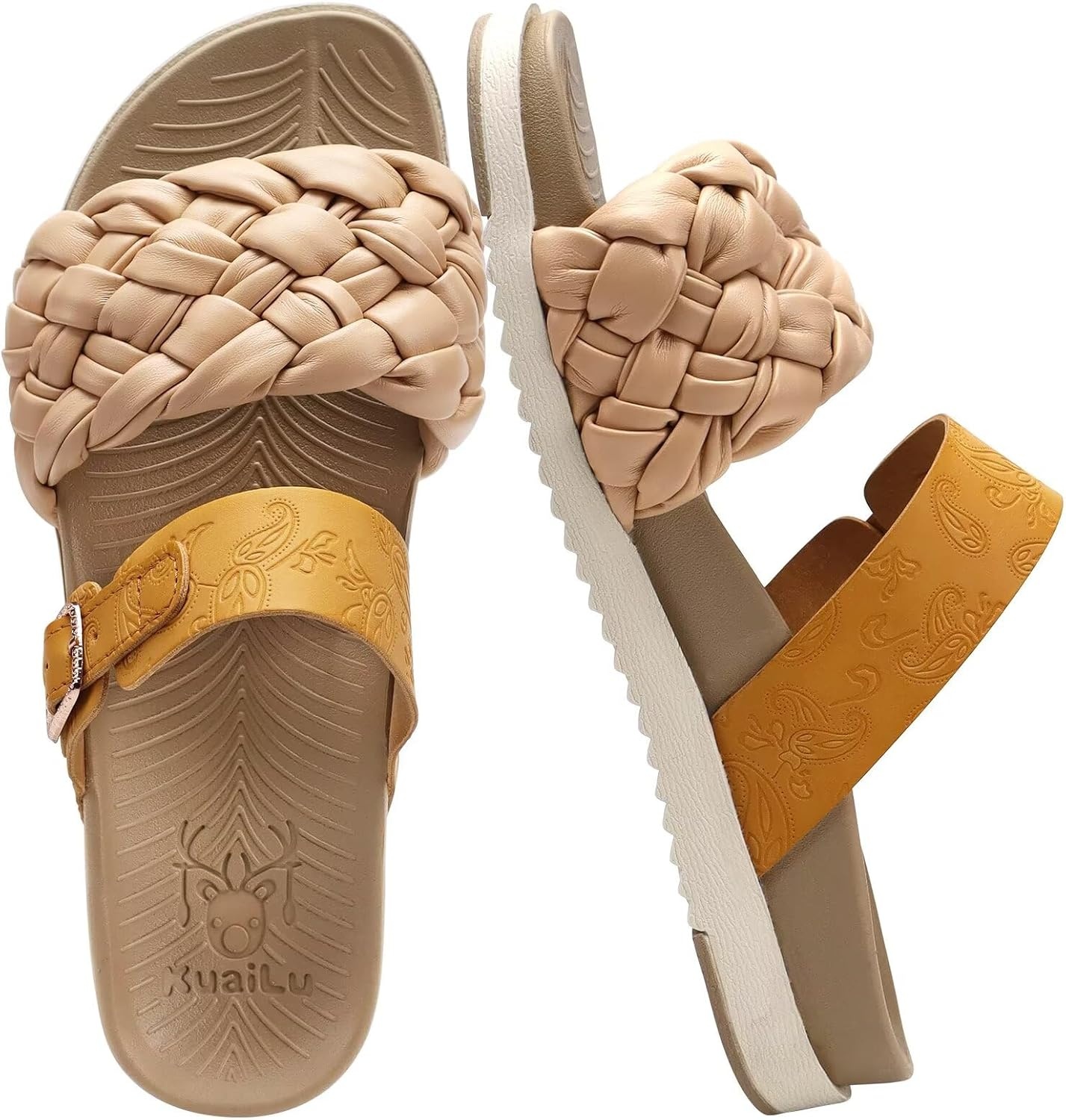 image:imageKuaiLu Womens Arch Support Orthopedic Open Toe SandalsBeige
