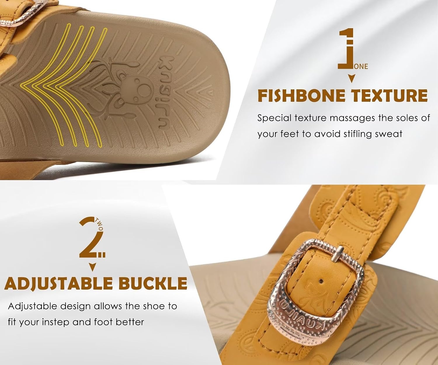 image:imageKuaiLu Womens Arch Support Orthopedic Open Toe SandalsBeige