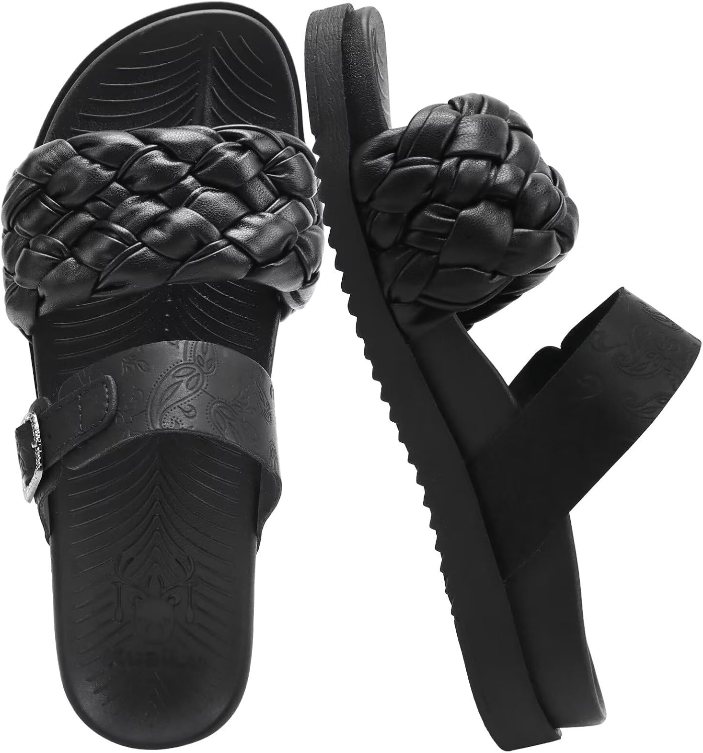 image:imageKuaiLu Womens Arch Support Orthopedic Open Toe SandalsBlack