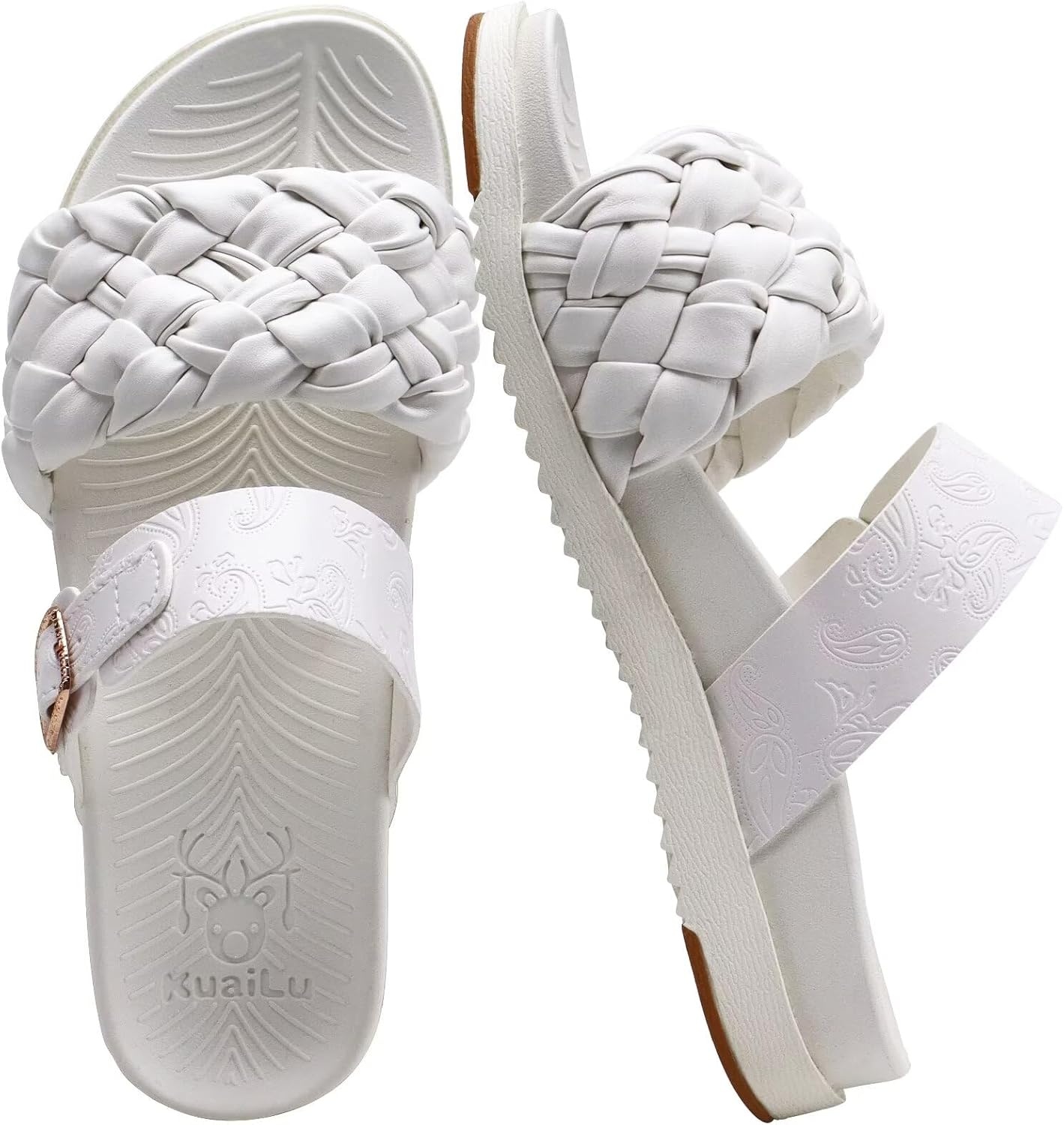 image:imageKuaiLu Womens Arch Support Orthopedic Open Toe SandalsBride White