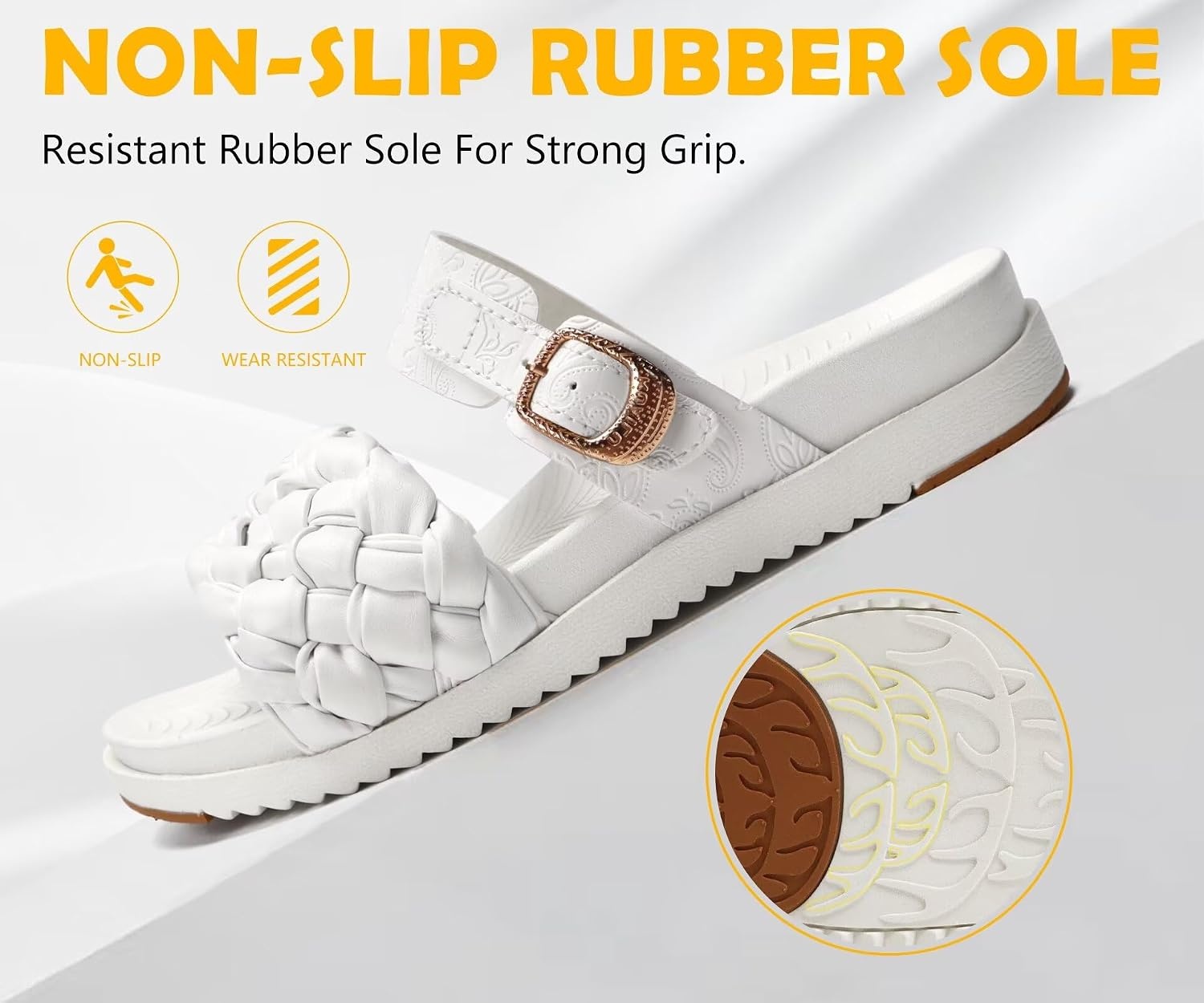 image:imageKuaiLu Womens Arch Support Orthopedic Open Toe SandalsBride White