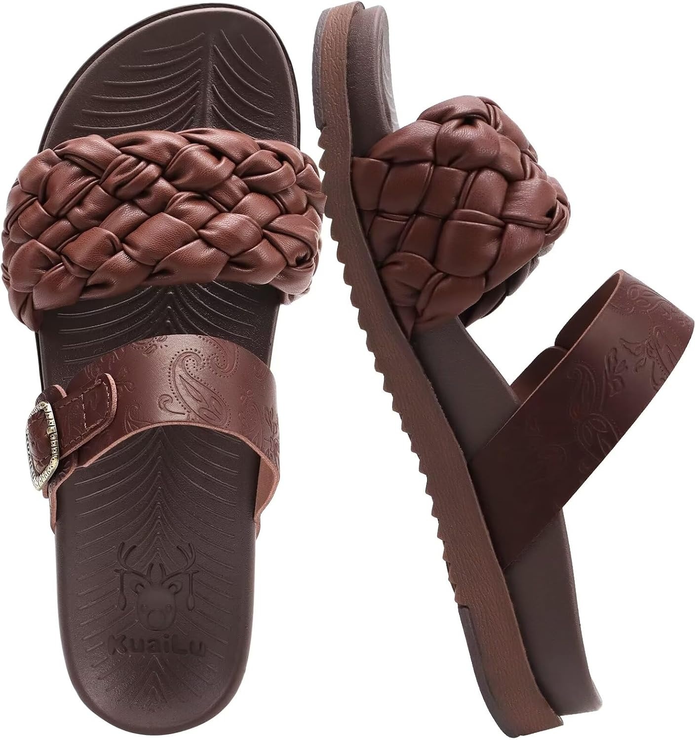 image:imageKuaiLu Womens Arch Support Orthopedic Open Toe SandalsBrown